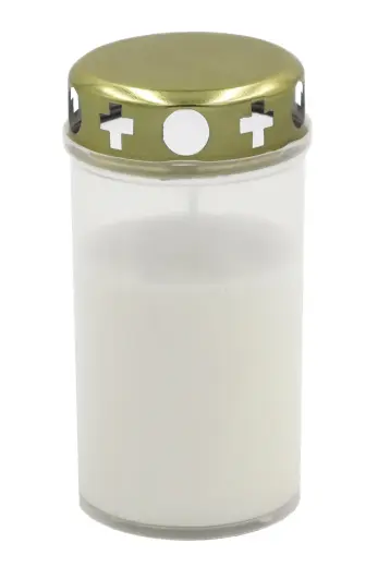 Grave candle with cap, burning time ~40h, white