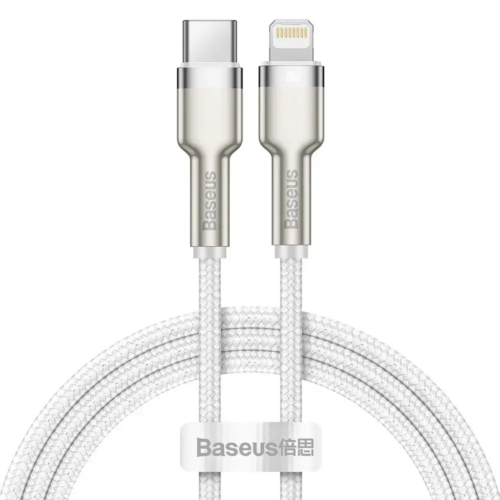 Baseus Cafule Series datu pārraides un uzlādes vads | USB-C uz Lightning | 20W | 1m | balts