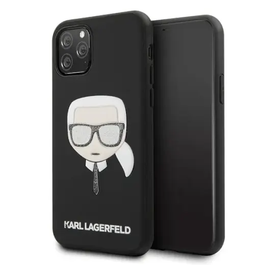 Karl Lagerfeld KLHCN58GLBK iPhone 11 Pro czarny|black Iconik Embossed & Glitter