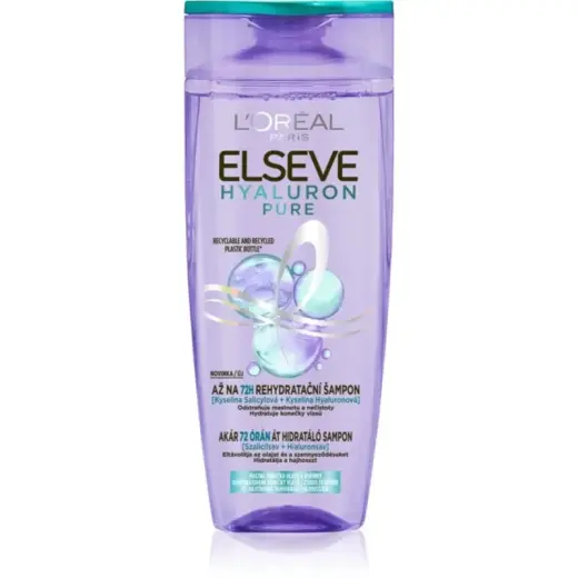 L'Oreal Paris Elvive Hyaluron Pure Moisturizing Shampoo for Oily Scalp and Dry Ends 400ml
