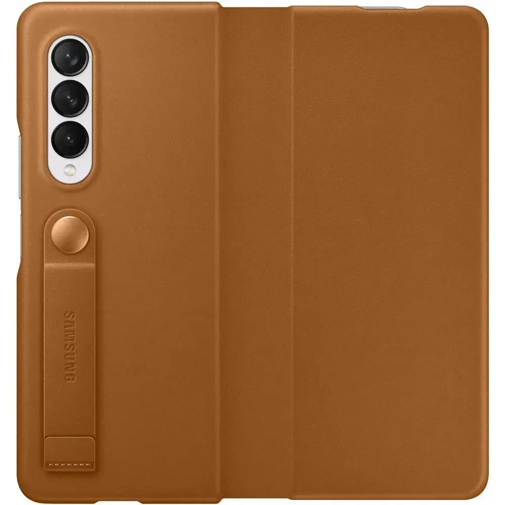 EF-FF926LA Samsung Leather Flip Cover for Galaxy Z Fold 3 Camel