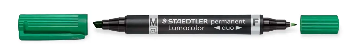 Noturīgais marķieris STAEDTLER LUMOCOLOR DUO, dubults zaļš