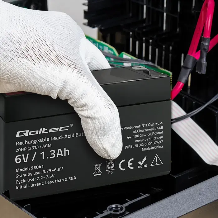 Qoltec AGM battery | 6V | 1.3Ah | Maintenance-free | Efficient| LongLife | for UPS, scale, cash register