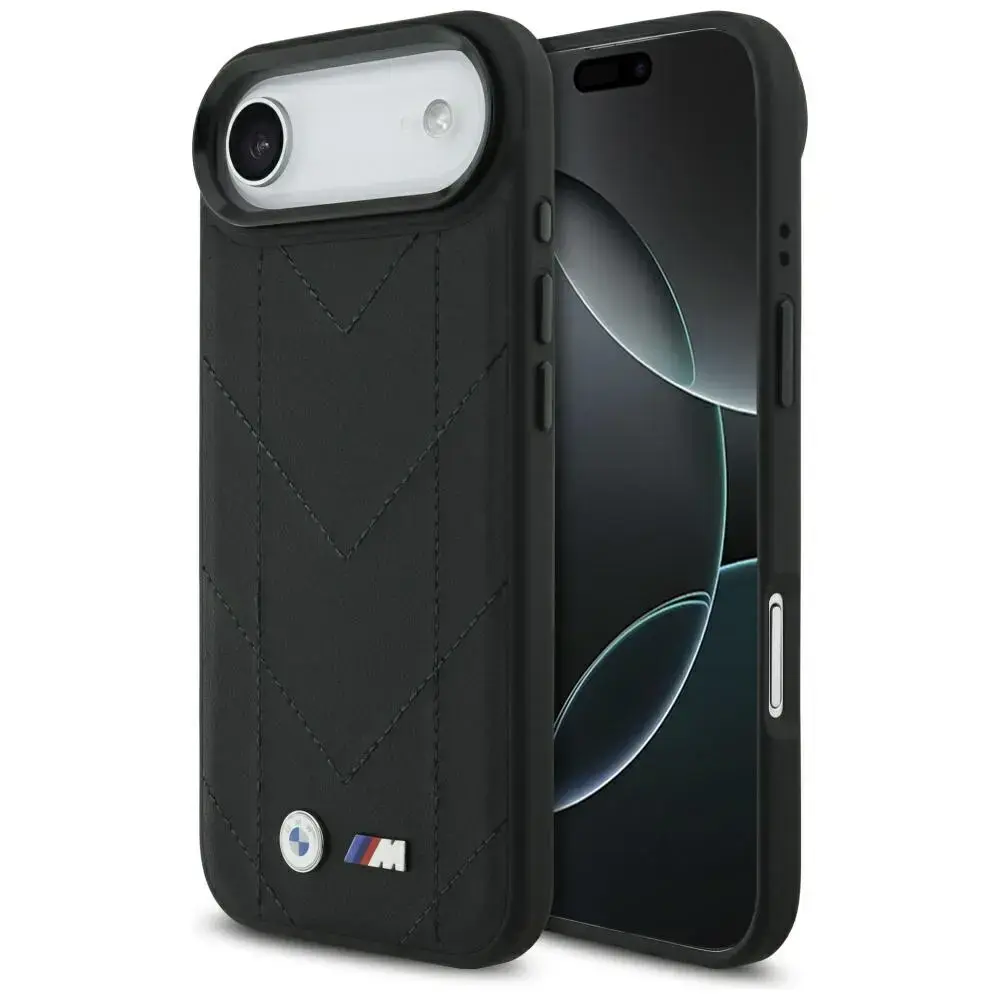 BMW M Quilted Logo maciņš ar MagSafe atbalstu telefonam iPhone 17 Air melns