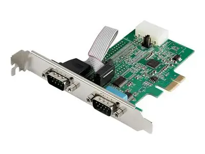 StarTech.com 2-port PCI Express RS232 Serial Adapter Card, PCIe RS232 Serial Host Controller Card, PCIe to Dual Serial DB9 COM Port Card, 16950 UART, Expansion Card, Windows, macOS, Linux - Full|Low-Profile (PEX2S953) - serial adapter - PCIe - RS-232 x 2