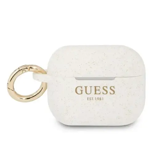 Guess GUAPSGGEH AirPods Pro cover biały|white Silicone Glitter