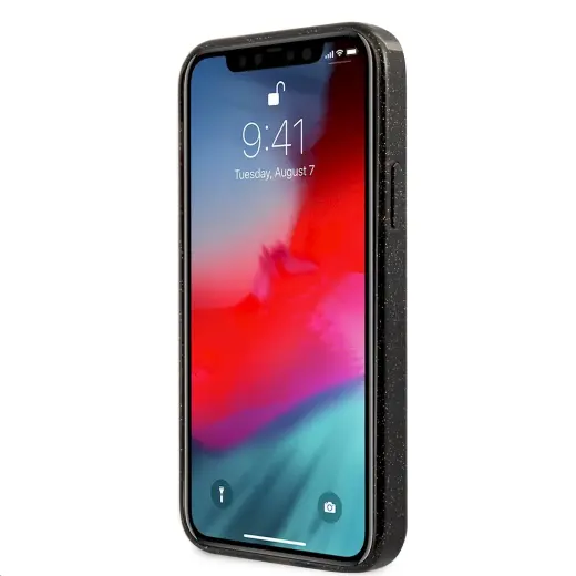 GUHCP12MPCUGL4GBK Guess TPU Big 4G Full Glitter Case for iPhone 12|12 Pro Black
