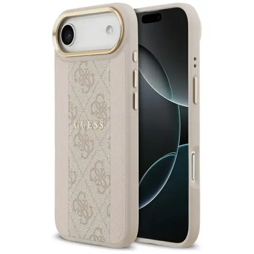 Guess 4G Stripe maciņš ar MagSafe atbalstu telefonam iPhone 17 Air rozā