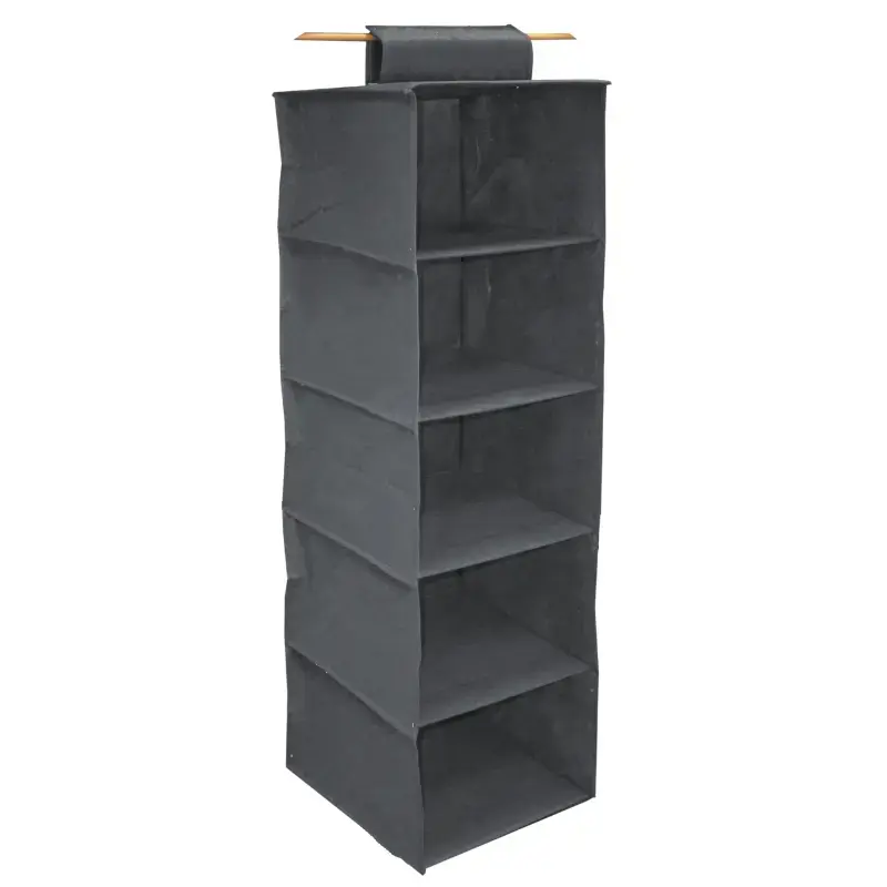 Hanging organizer with 5 shelves 30x30x120cm Gray