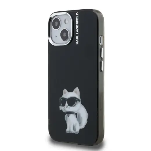 Karl Lagerfeld IML Aquarelle Choupette Case for iPhone 15 Black