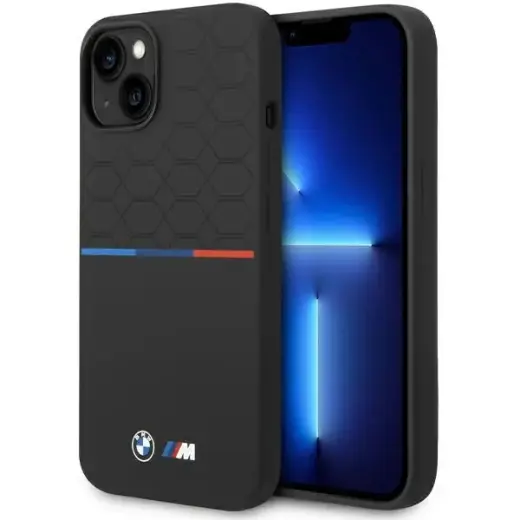BMW BMHMP15S22SMPK iPhone 15 | 14 | 13 6.1" czarny|black hardcase M Silicone Pattern MagSafe