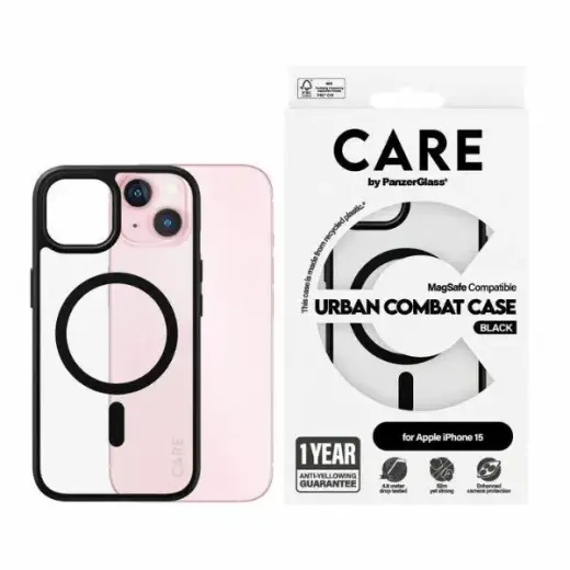 CARE by PanzerGlass Urban Combat Case iPhone 15 6,1" MagSafe czarny|black 1425