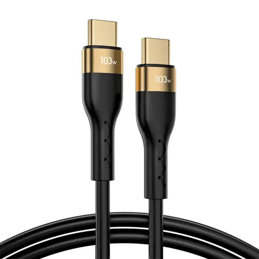 Joyroom Liquid Silicone USB Type C - USB Type C charging | data cable PD 100W 1.2m black (S-1250N18-10)