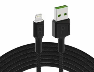 Green Cell data transfer and charging cable | USB-A to Lightning | 1.2m