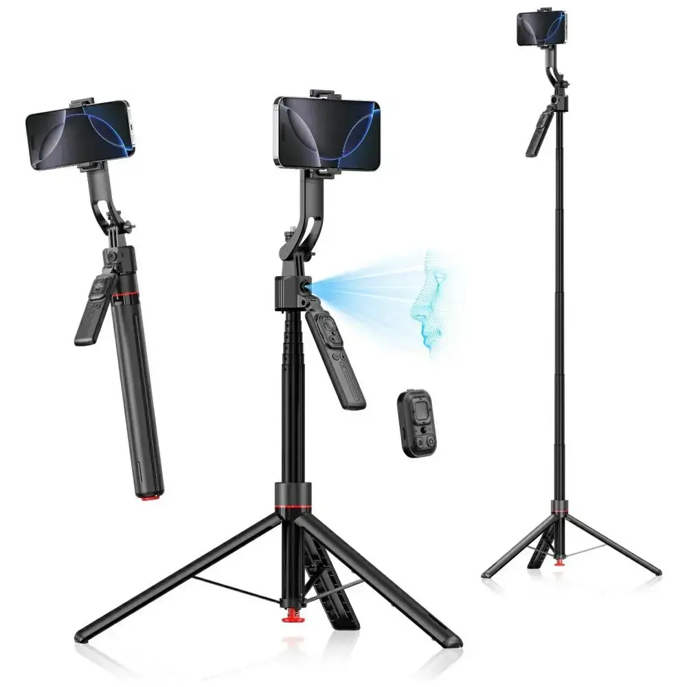 4smarts selfie stick tripod with 360° AI face tracking black