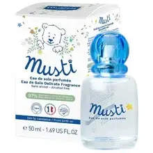 "Musti Eau de Soin Parfumée" - "Musti Perfumed Care Water".