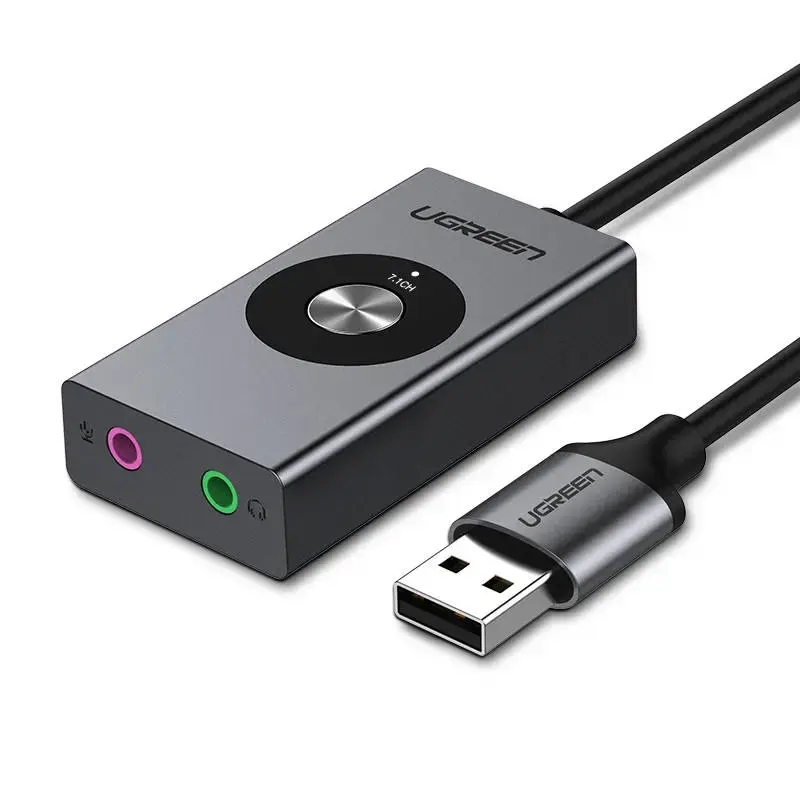 Ugreen CM190 USB sound card | 7.1 audio | microphone