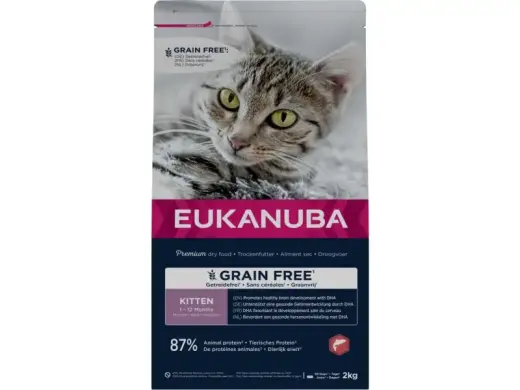 Sausā barība kaķēniem - Eukanuba CAT KITTEN GRAIN FREE Salmon 2 kg