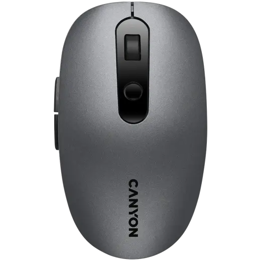 CANYON MW-9, 2 in 1 Wireless optical mouse with 6 buttons, DPI 800/1000/1200/1500, 2 mode(BT/ 2.4GHz), Battery AA*1pcs, Grey, 65.4*112.25*32.3mm, 0.092kg