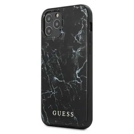 Guess GUHCP12MPCUMABK Marble Cover For Apple iPhone 12 | 12 Pro Black