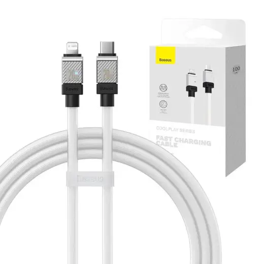 Baseus Coolplay Series data transfer and charging cable | USB-C to Lightning | 12W | 1m | white