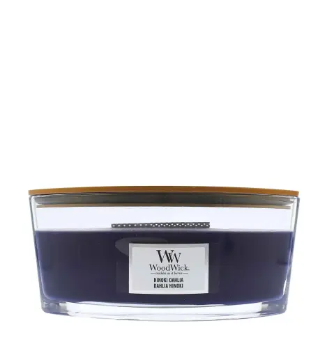 WoodWick Hinoki Dahlia scented candle with wooden wick 453,6 g