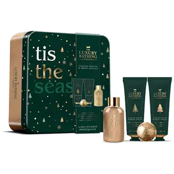 Bath Care Set (Pralinka & Vanilka) - Gift body care set in a tin box.