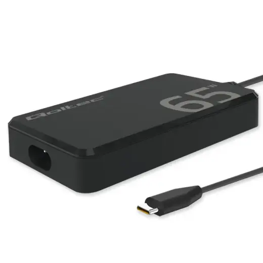 Qoltec SLIM reisilaadija | 65W | PD, GaN | USB-C | USB-C kuni USB-C kaabliga komplektis