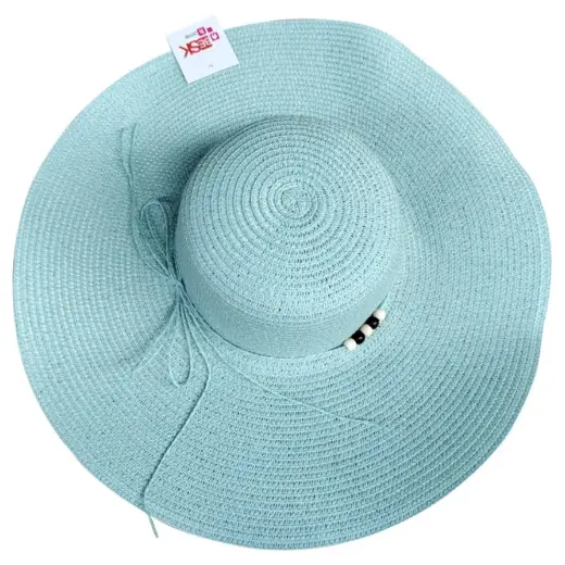 Wide-brim hat women's 58cm turquoise