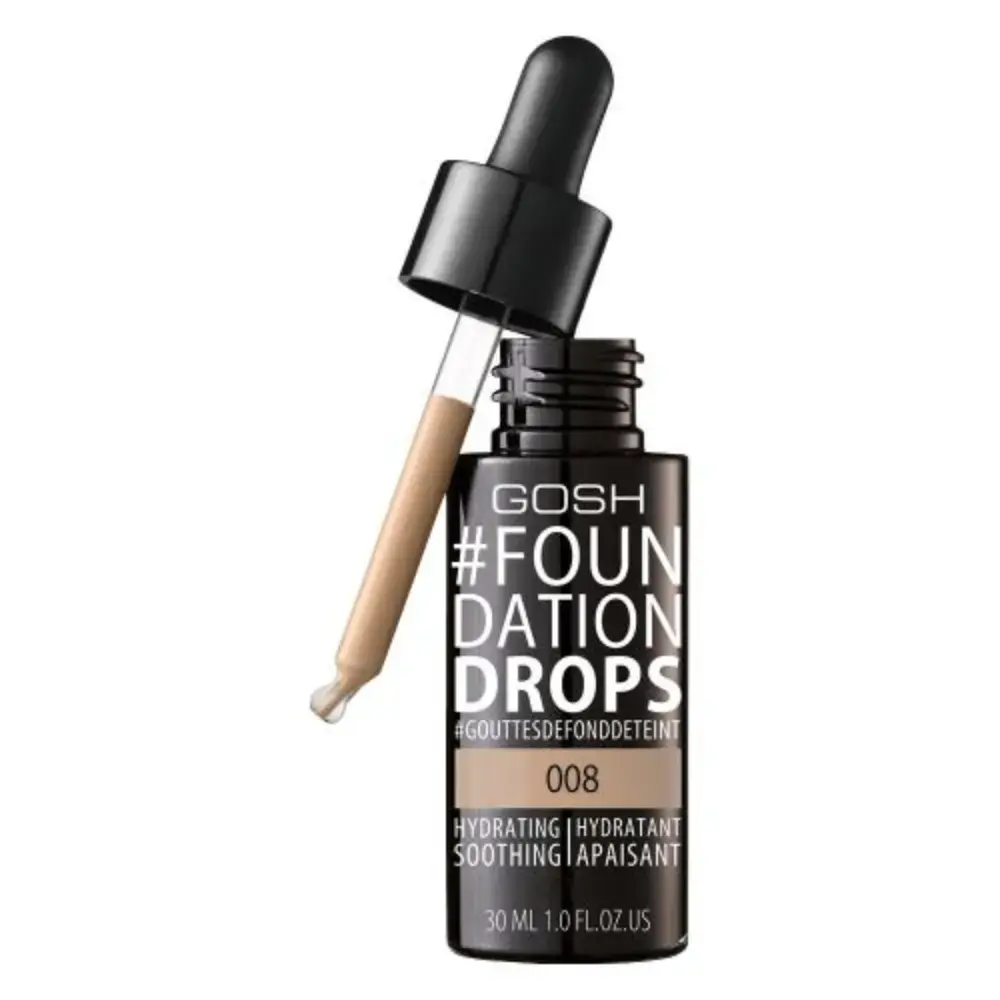 Gosh, Drops, Liquid Foundation, 008, Honey, SPF 10, 30 ml