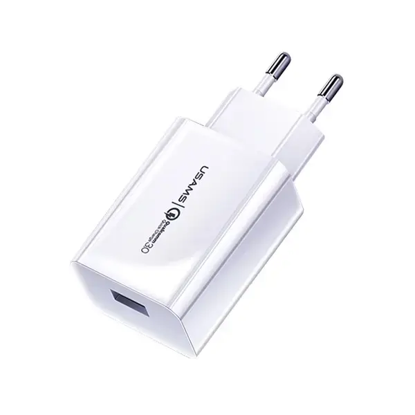 USAMS CC83TC01 tīkla lādētājs | 18W | QC3.0 | USB-A | balts