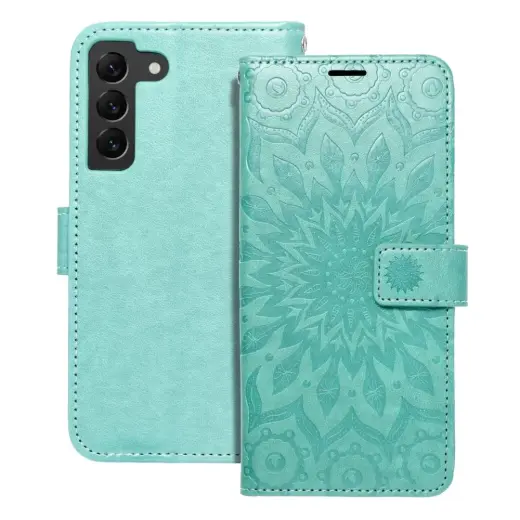 MEZZO mandala grāmatveida maciņš telefonam Samsung Galaxy S22 (S901) zaļš