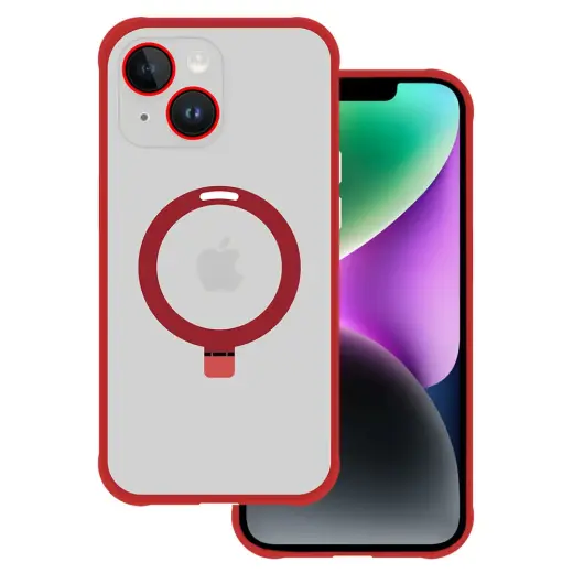 Tel Protect Magical phone case with stand and MagSafe support for iPhone 13 red