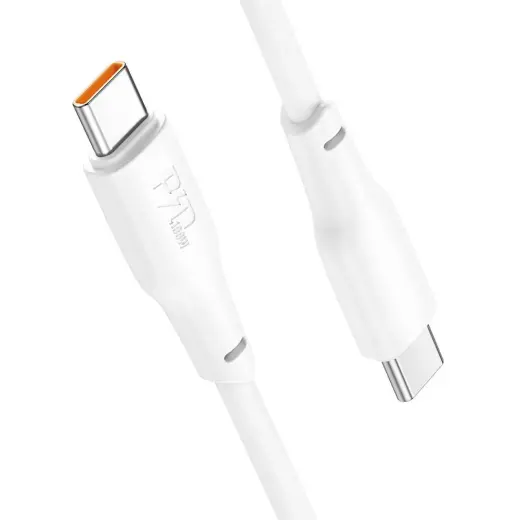 Hoco X93 duomenų perdavimo ir įkrovimo laidas | USB-C į USB-C | 100W | 1m | baltas