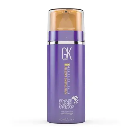 Global Keratin GKhair Leave in Bombshell Cream 100ml for Blonde Hair Smoothing Cream Removes Yellow Brassy Tones Removes Frizz Flyaways