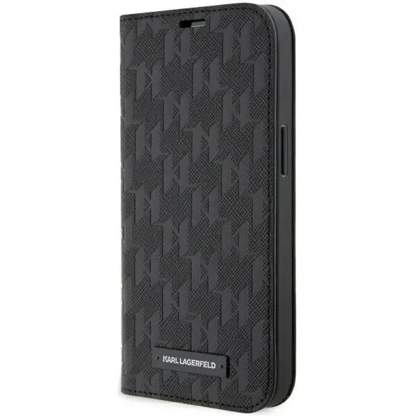 Karl Lagerfeld KLBKP14LSAKLHPK iPhone 14 Pro 6.1" bookcase czarny|black Saffiano Monogram