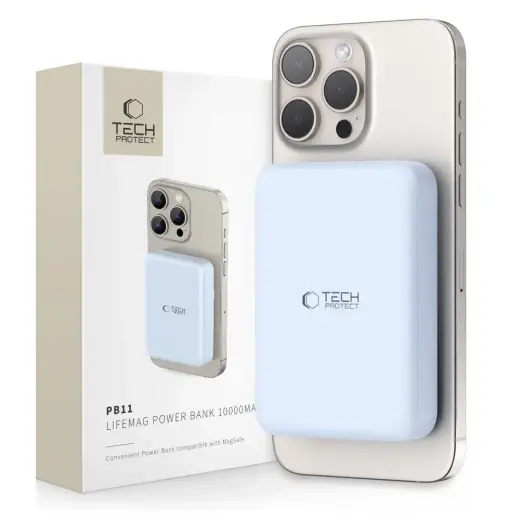 Tech-Protect LifeMag PB11 ārējais akumulators (powerbank) | 10000 mAh | 15W | USB-C, MagSafe | zils