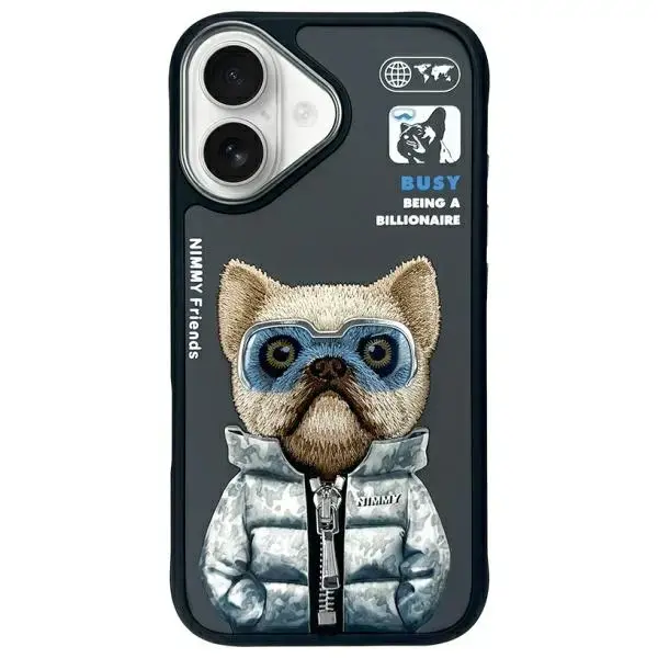 Nimmy Cool&Cute 2.0 Dog telefona maciņš priekš iPhone 16 melns