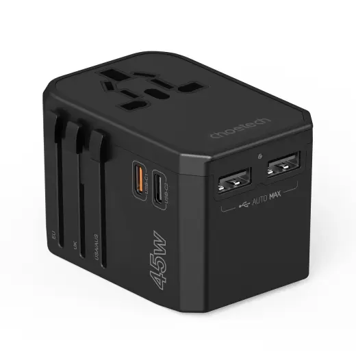 Choetech PD6045 зарядное устройство | 45W | GaN, PD | USB-C, USB-A | черное