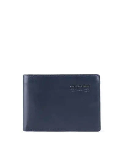 Piquadro, Obidos, Leather Wallet, Coin Holder, Blue, For Men