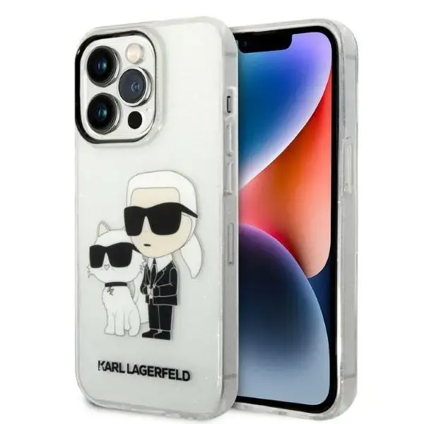 Karl Lagerfeld KLHCP14XHNKCTGT iPhone 14  Pro Max 6,7" transparent hardcase Glitter Karl&Choupette
