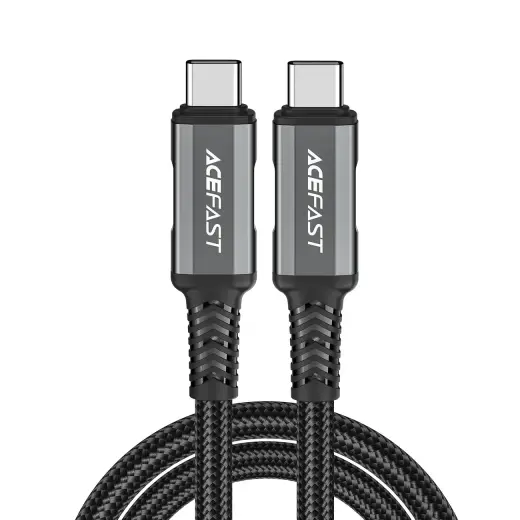 Acefast C1-09 datu pārraides un uzlādes vads | USB-C uz USB-C | 240W | 1m | pelēks, melns