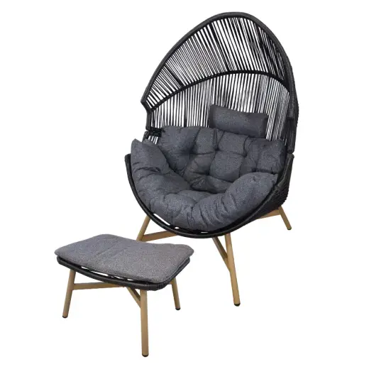 Krēsls atpūtas ar kājas atbalstu 48x63x37.5cm/98x100x142cm