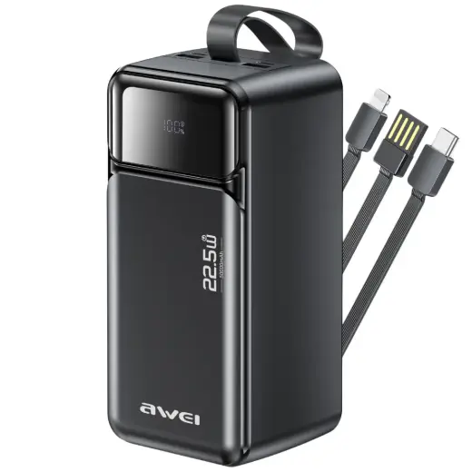 Powerbank Awei PA-107 50000mAh 22,5W PD  3xUSB black