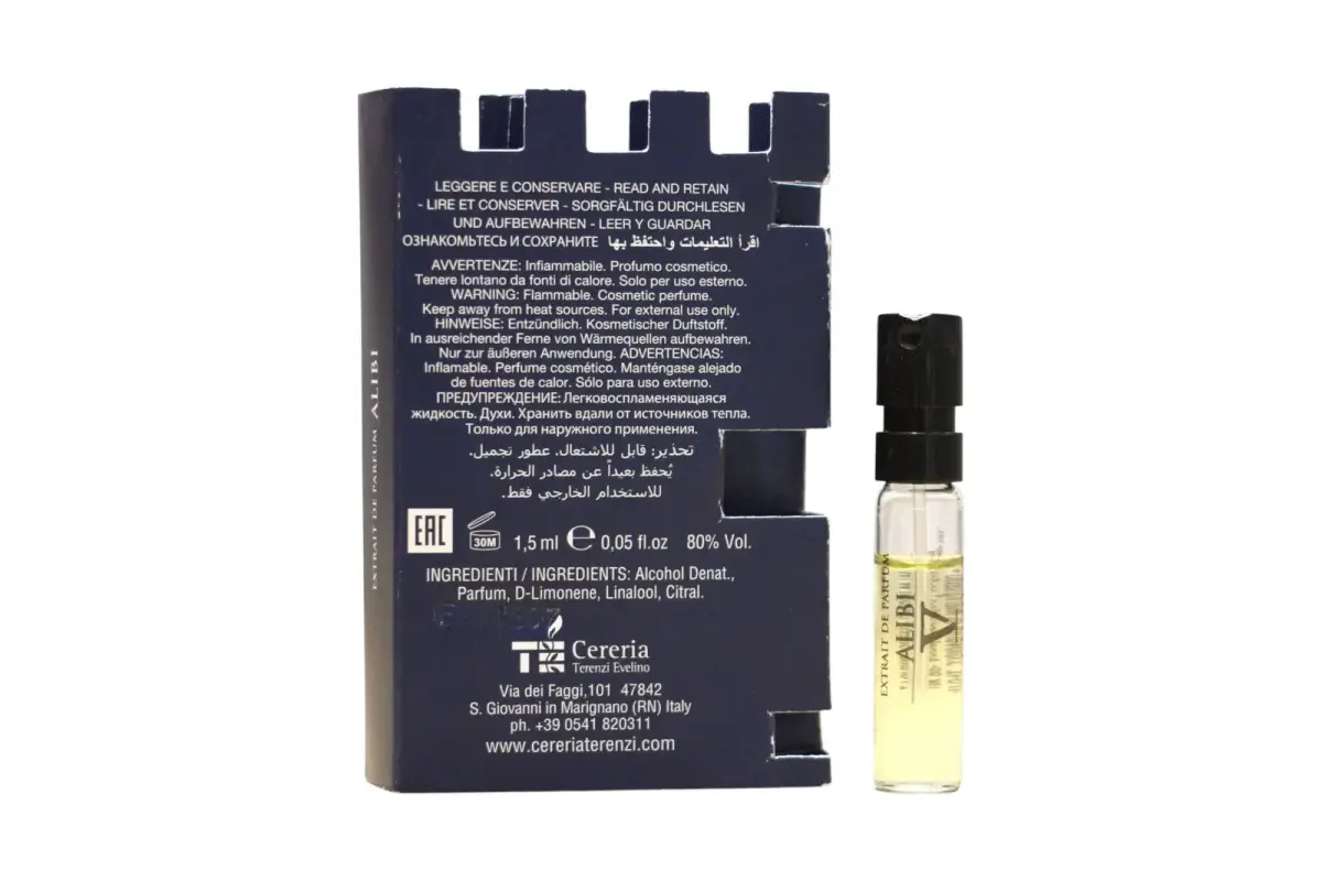 V Canto Alibi, Extrait De Parfum, Unisex, 1.5 ml Vial