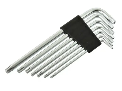 7-osaline pika varrega Torx võtmete komplekt T10 - T40