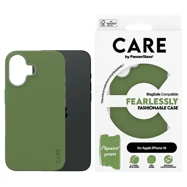 CARE by PanzerGlass Fashion Case iPhone 16 6.1" green|green MagSafe 1385