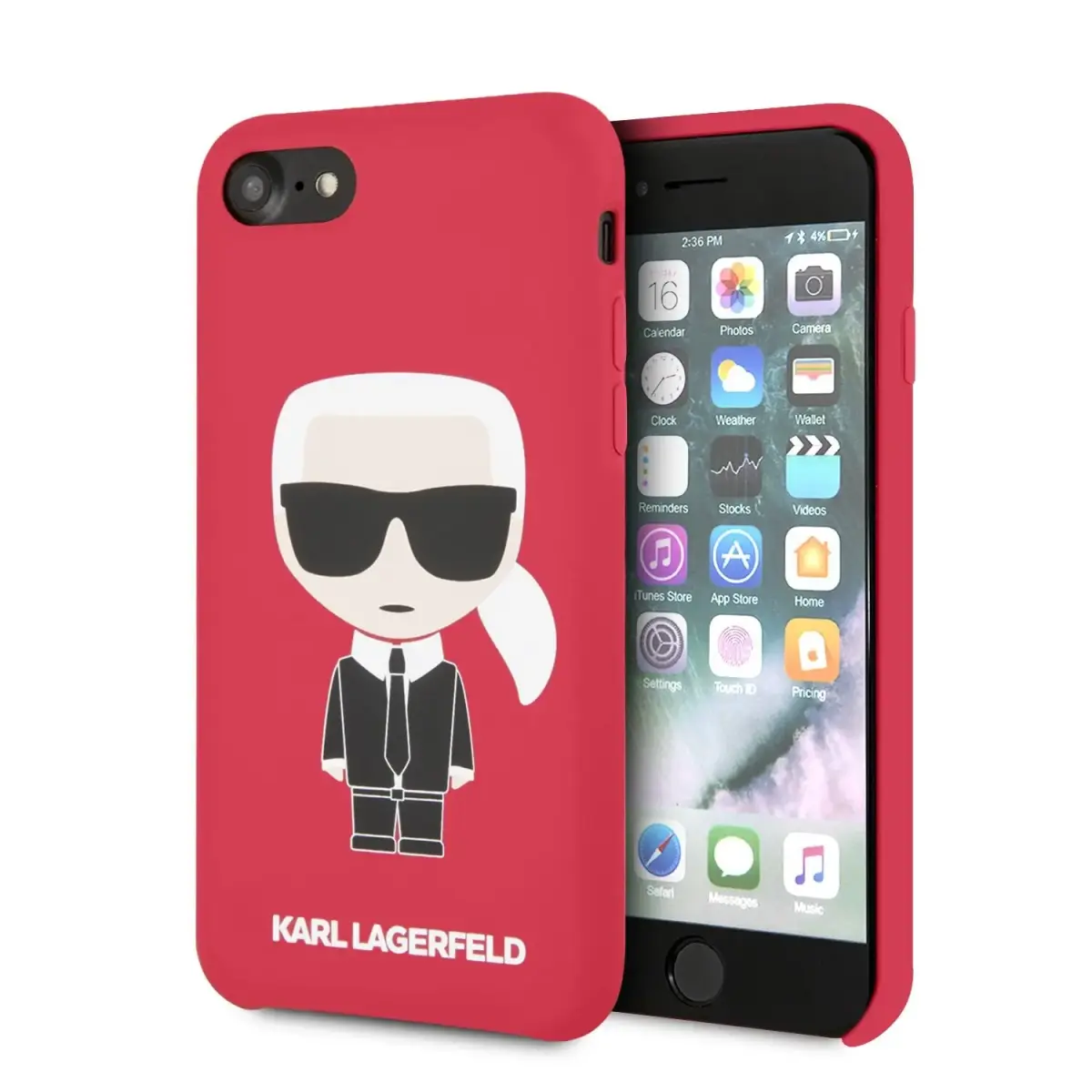 Karl Lagerfeld KLHCI8SLFKRE Full Body Cover For Apple iPhone 7 | 8 | SE 2020 Red
