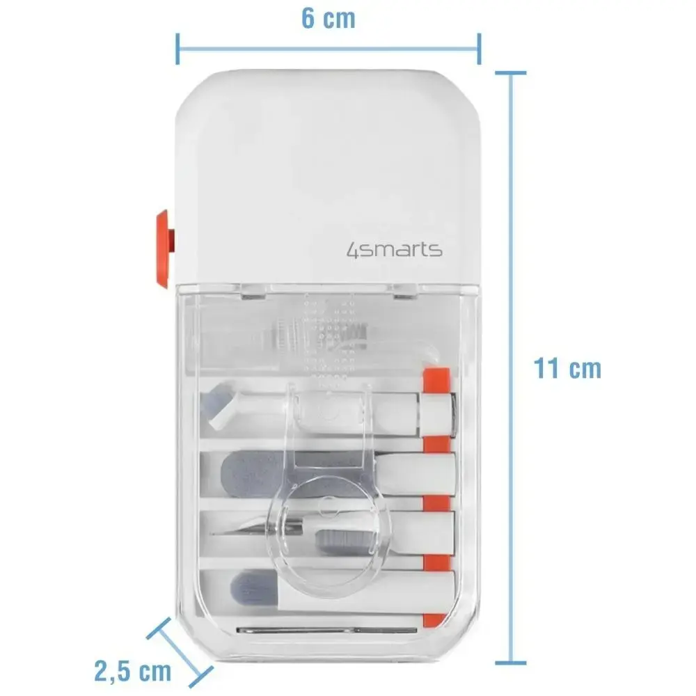 Multifunctional cleaning set 4smarts 10in1 for phones and devices white