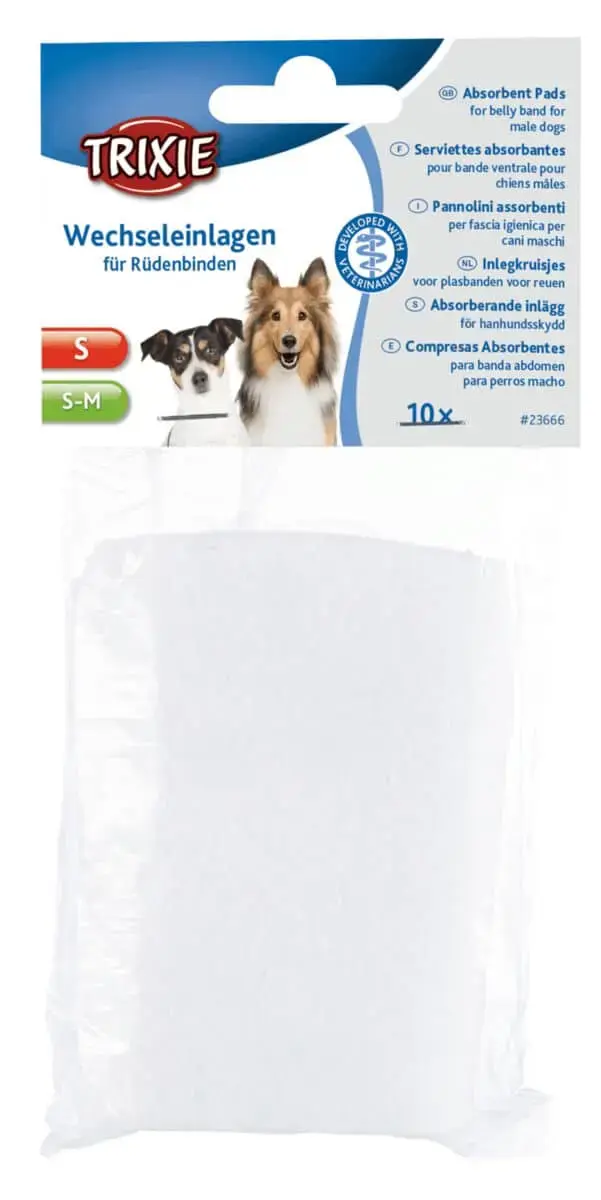 Biksīšu ieliktnīši suņiem - Trixie Pads for belly band for male dogs, S–M, 10 gab.